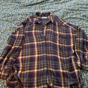 Free People oversized plaid flannel size L